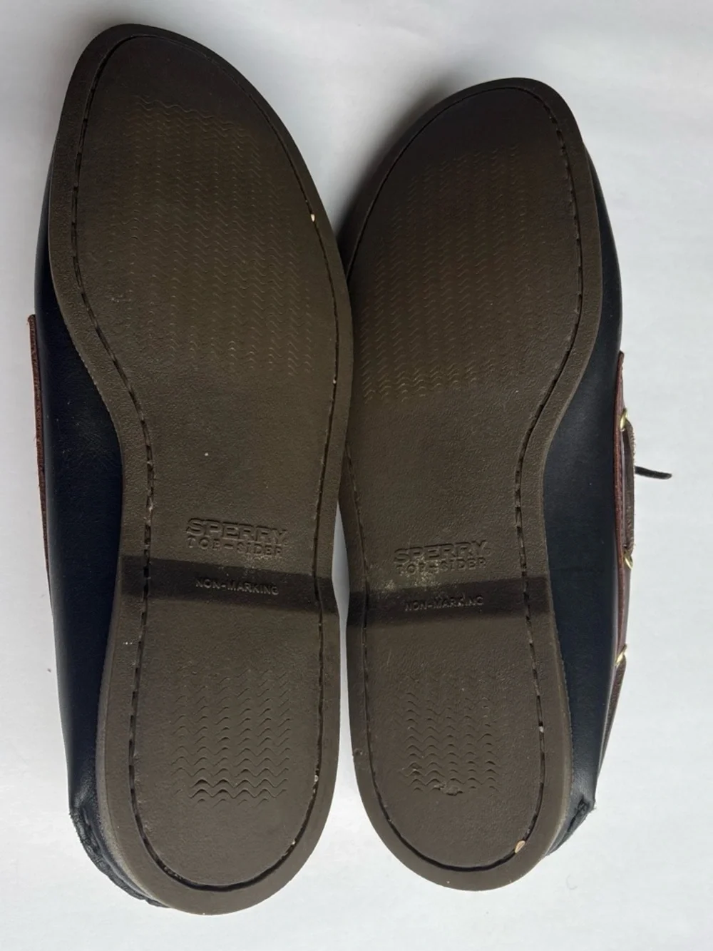 Sperry Two-Tone Leather Boat Shoes - Black and Brown